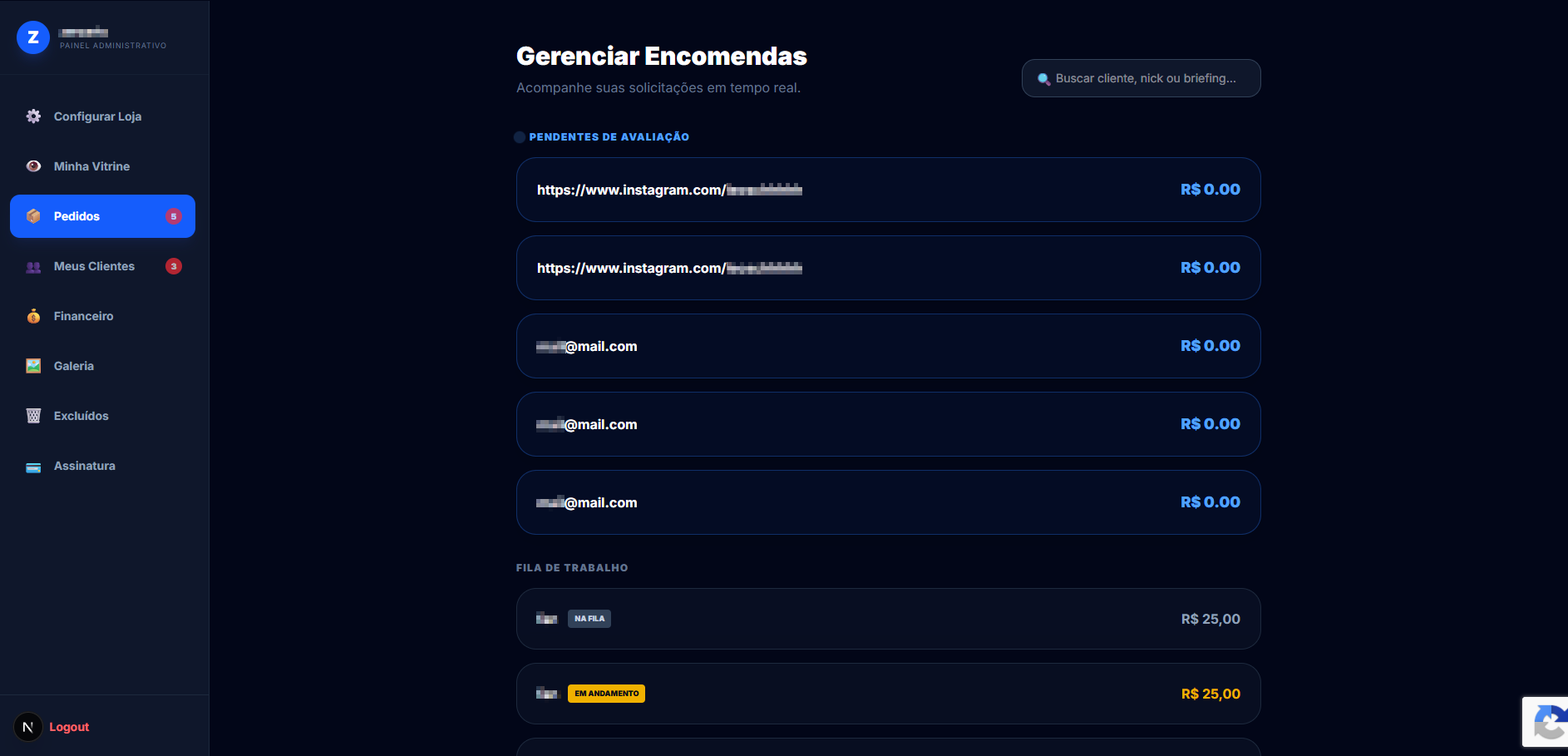 Interface FreelaComms