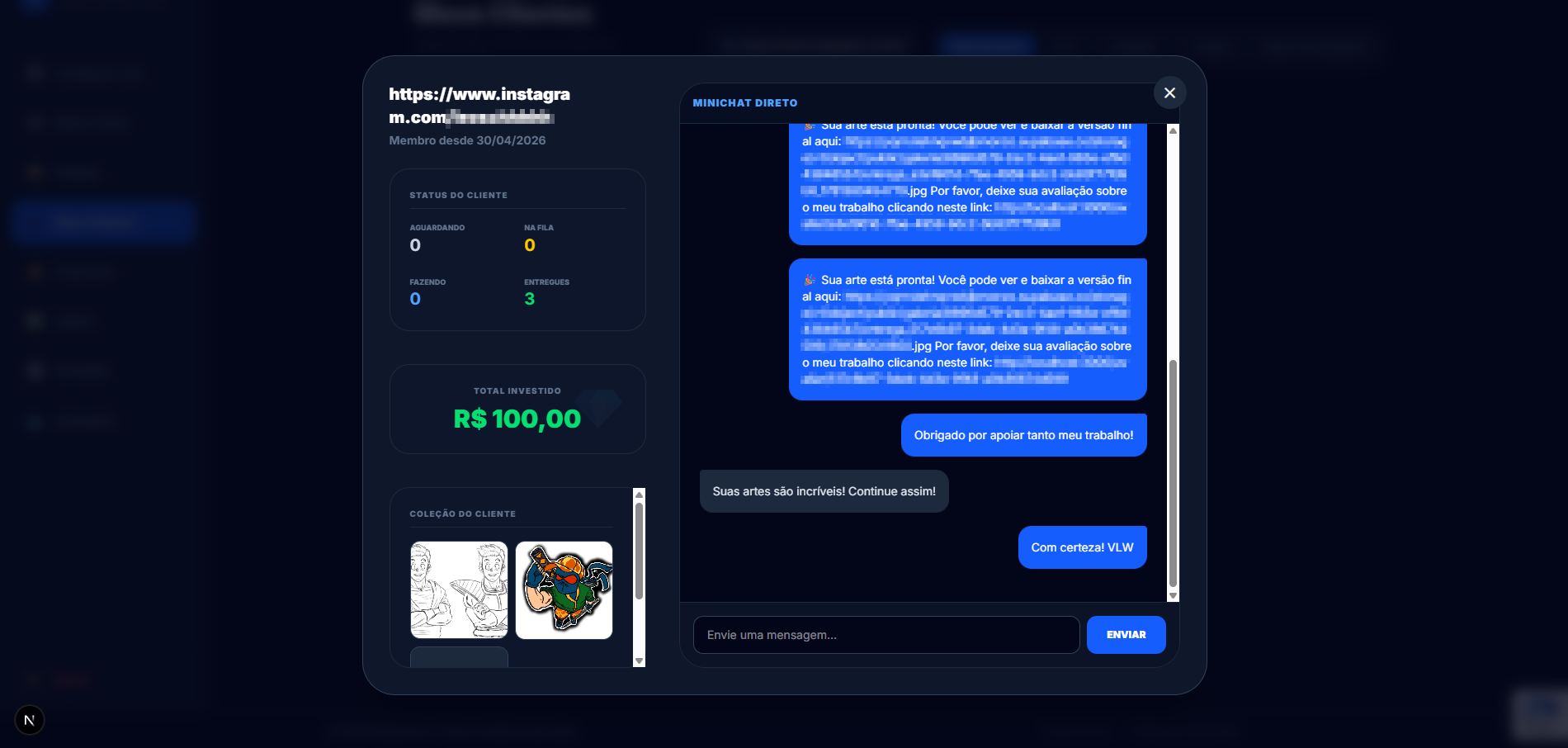 Interface FreelaComms