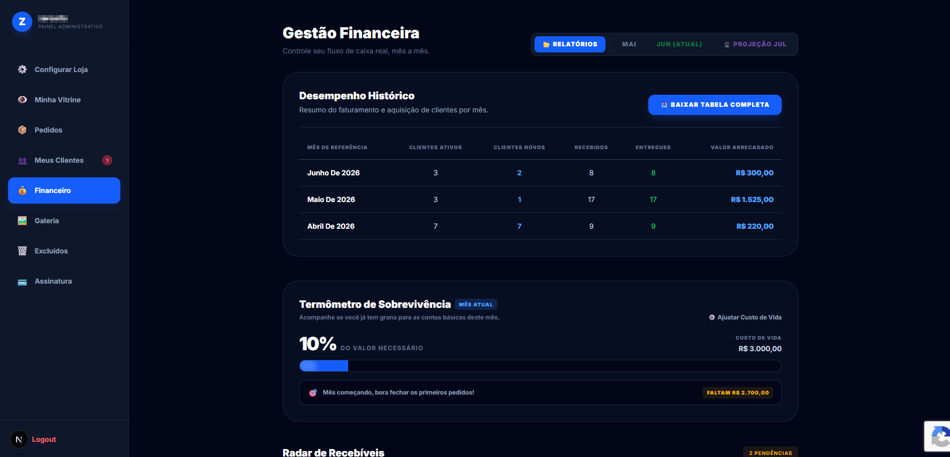 Interface FreelaComms